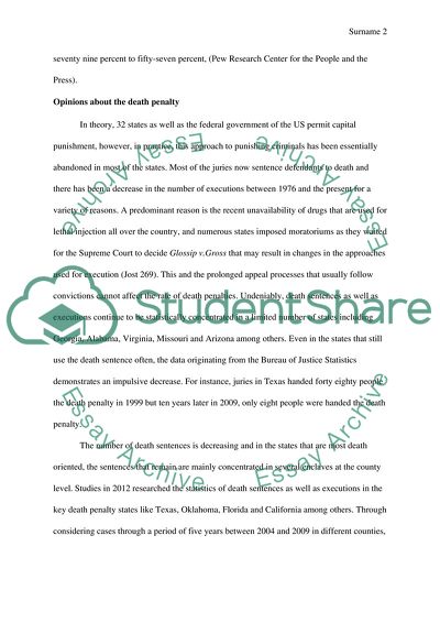 Declining Support for the Death Penalty
