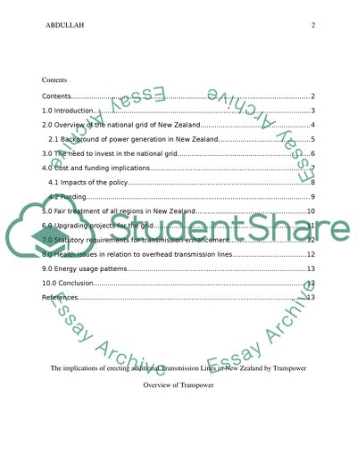 The implications of erecting additional Transmission Lines in New Zealand by Transpower