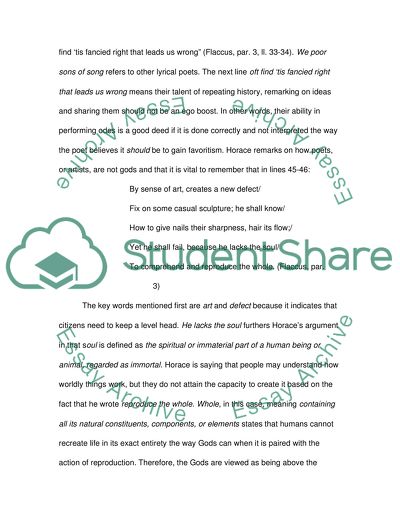 Analysis of the Gods and Their Affect on the Romans as Seen in Horaces Odes