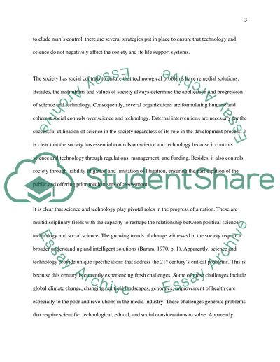 Are Science and Technology Spinning beyond Social Control