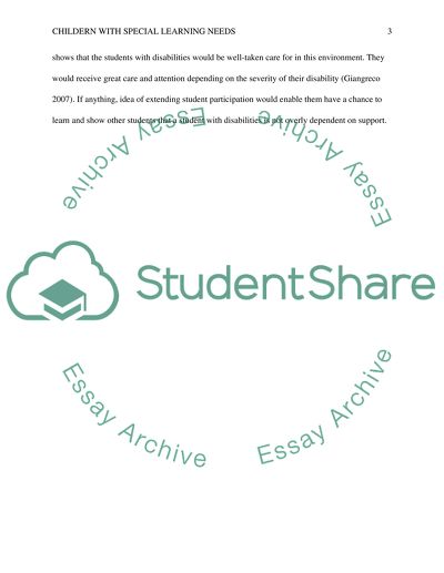 Inclusion in Education Position Paper