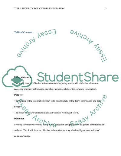 Security Policy Implementation