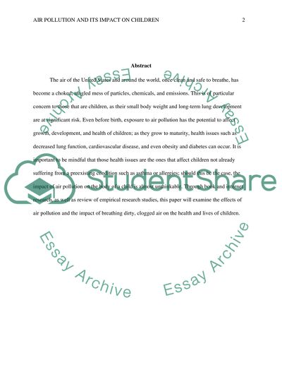 Air Pollution and its Impact on Children: Polluted Air Equals Long-Term Issues