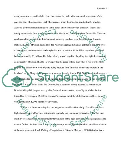 Summary of (How and Why) Athletes go Broke