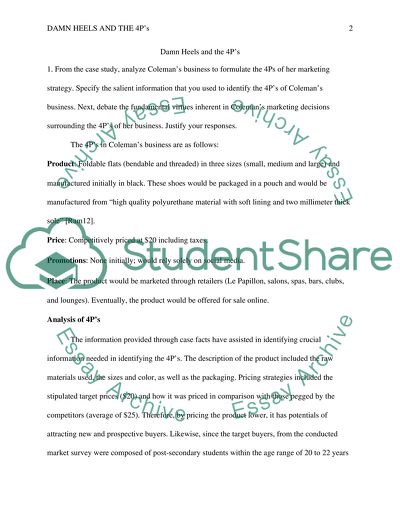 Discussion Question Week 1 Damn Heels and the 4Ps