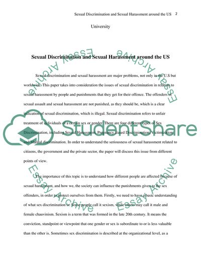 Sexual Discrimination and Sexual Harassment around the US