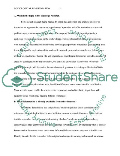 Steps in Sociological Investigation