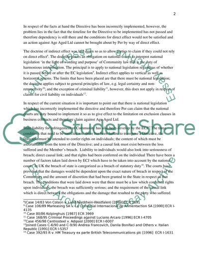 Analysis of the Doctrine of Direct Effect, Indirect Effect, and State Liability