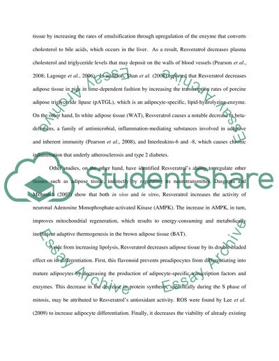 Adipose Tissue and Resveratrol