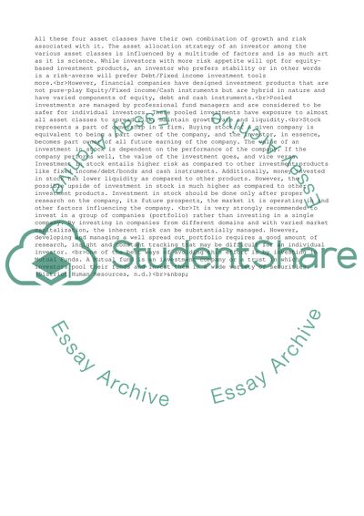 The Main Types of Investment Products