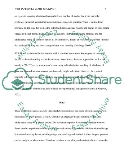 Why do pepol start smoking