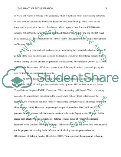 The Impact of Sequestration on the Department of Defense