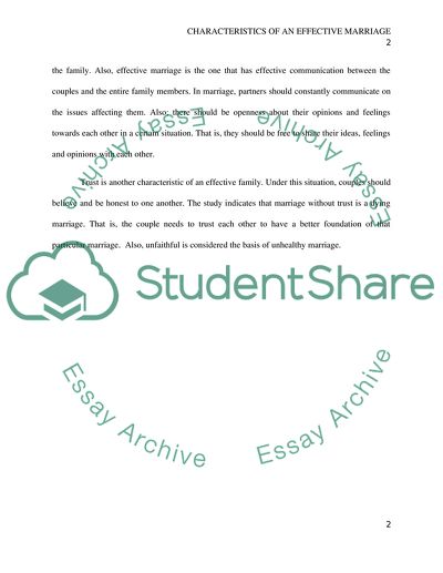 Characteristics of an effective marriage