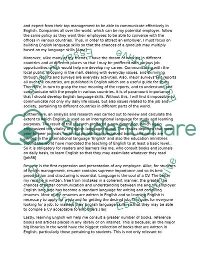 Importance of English for Health Management Students