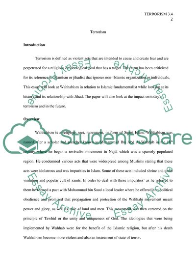 Terrorism as a Violent Act