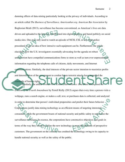 Data mining does not violate the constitution