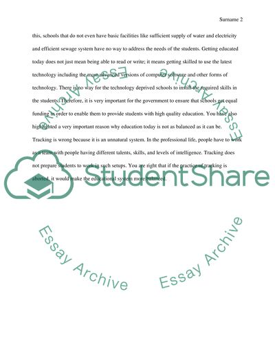 2 pragraph on students response