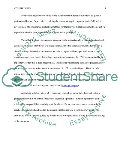 Counselor Training and Supervision