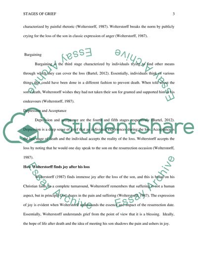 Analysis of Lament for a Son by Nicholas Wolterstorff