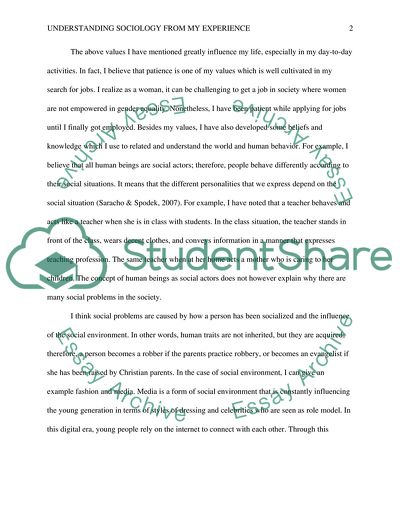 Understanding Sociology From the Experience