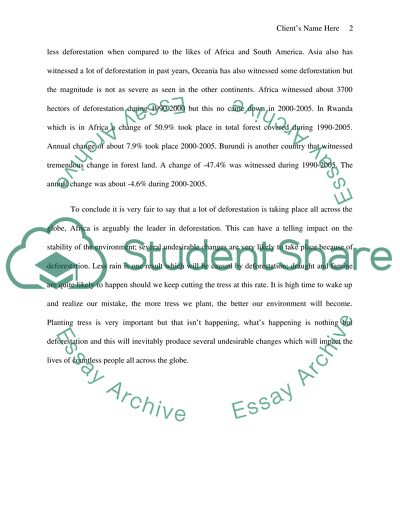 Discussing the extent and causes of deforestation