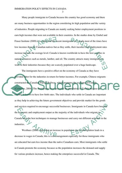 Immigration Policy Effects in Canada