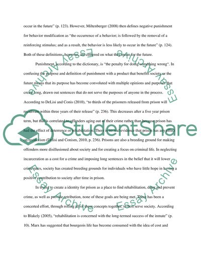 The main purpose of a prison sentence is to punish