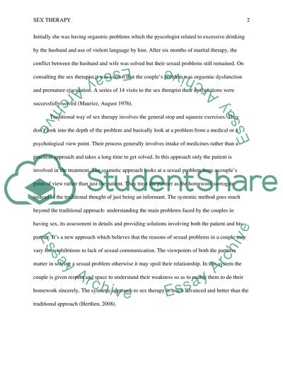 Sex Therapy Is a Specialized Form of Professional Counseling