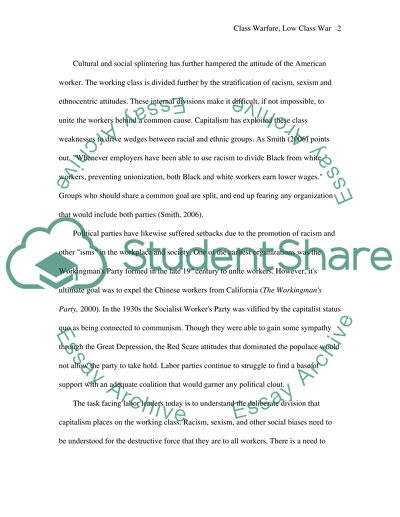 Class Warfare, Low Class War