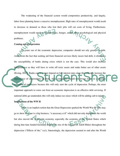 The Economic Depression