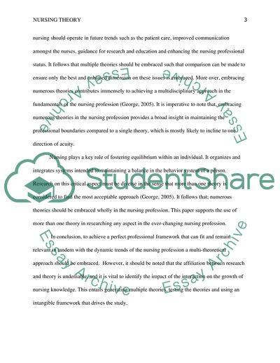 Nursing Theories: The Base for Professional Nursing Practice