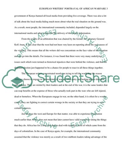 European Writers Portrayal of African Warfare