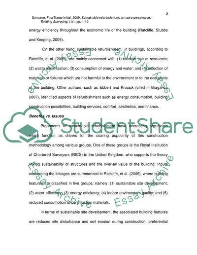 Sustainable Refurbishment