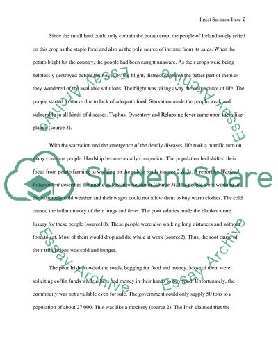 IRISH POTATO FAMINE SOURCES