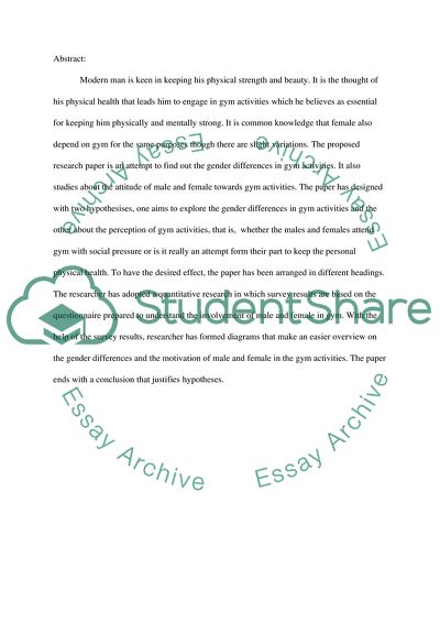 Motivation and Gender Differences in Gym Activity