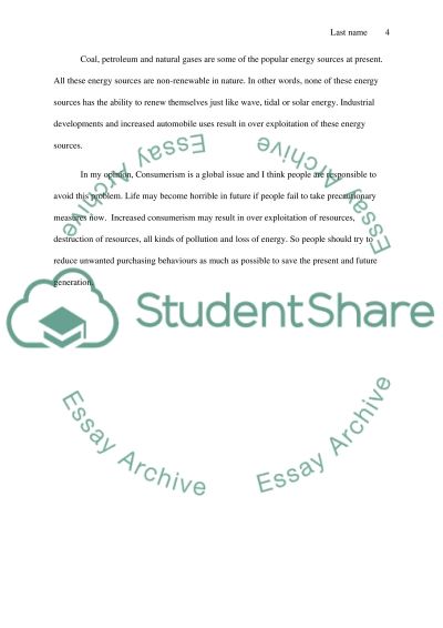 Consumerism and the environment essay