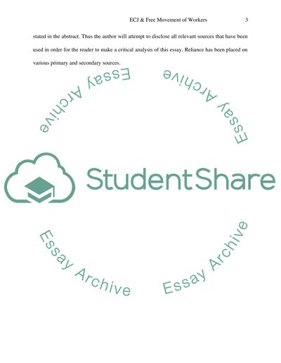 European Court of Justice on the Free Movement of Workers