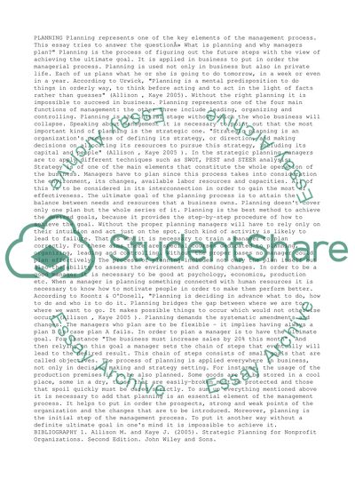 What is planning and why do managers plan