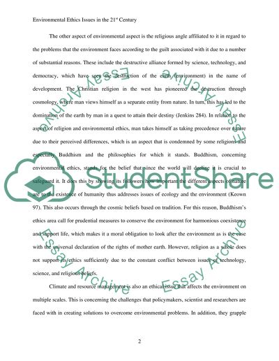 The Environmental Ethics