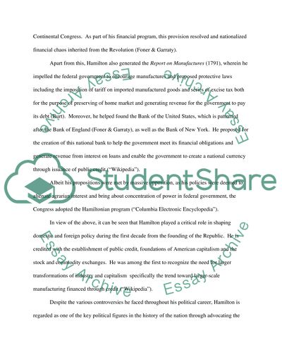 Political Career of Alexander Hamilton