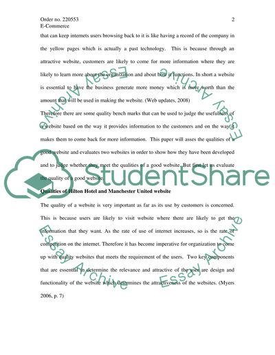 E-commerce: assessing quality of a website