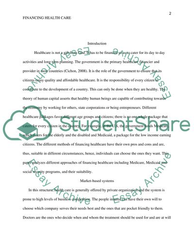 Financing Health Care