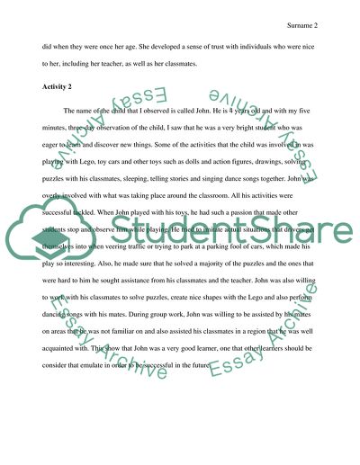 Observation of an Infant