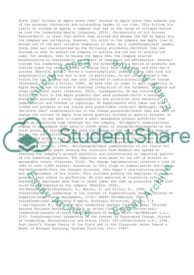 Steve Jobs Success at Apple