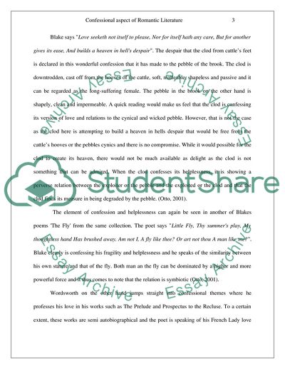 The Confessional Aspect of Romantic Literature