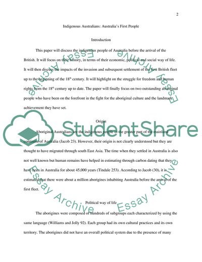 Indigenous Australians World Order