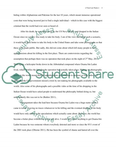 Osama bin laden essay