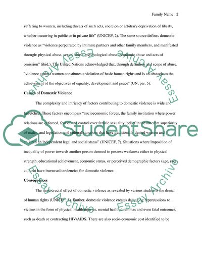 Domestic violence and human rights reserch