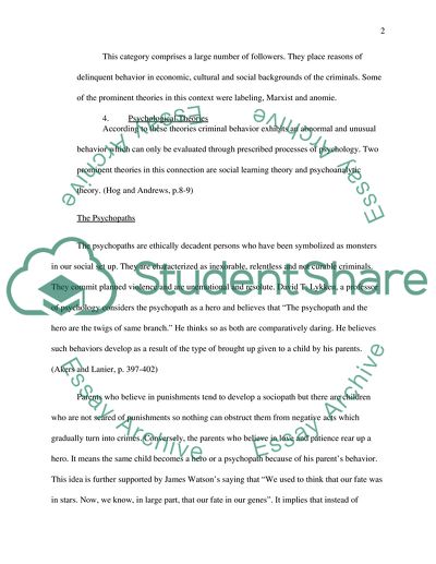 The Study of Criminology