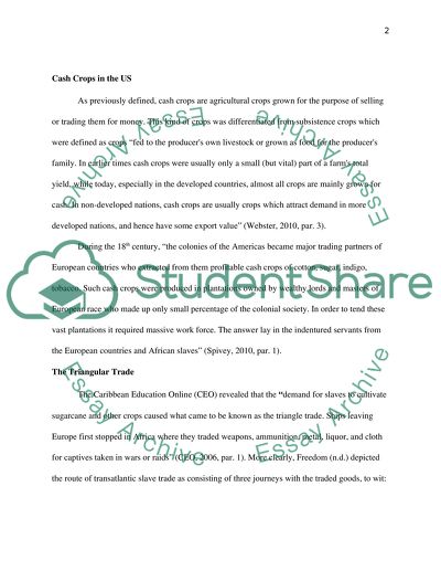 The Rise of Cash Crops in America